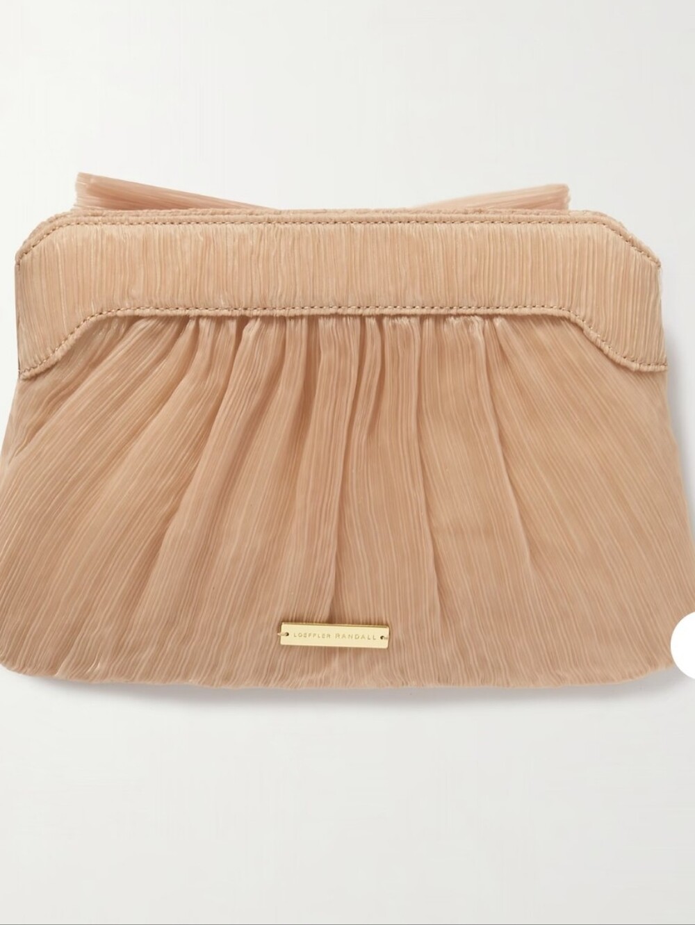 LOEFFLER RANDALL Rayne bow-embellished plissé-organza clutch NWT $250 (No Strap) - Picture 3 of 9